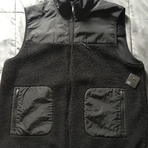 FLX Mens Fleece Vest - Full Zip - Black